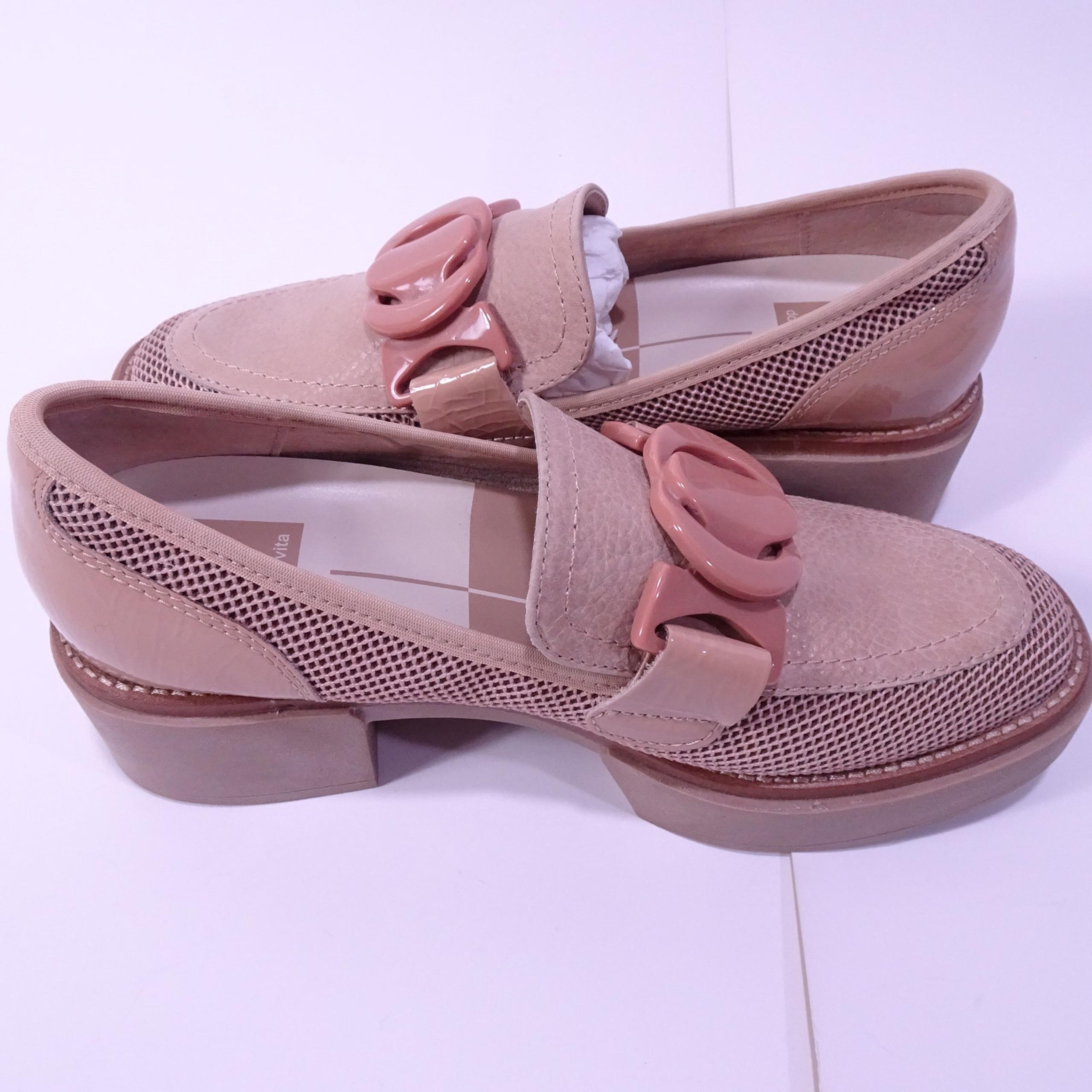 Dolce Vita Women's Leather Suede Mesh Buckle Lug Loafers Sz 8 NWOB 198