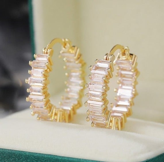 14K Gold 3ct Diamond Hoop Earrings Womens Round Huggies Ladies Trendy Jewelry ct