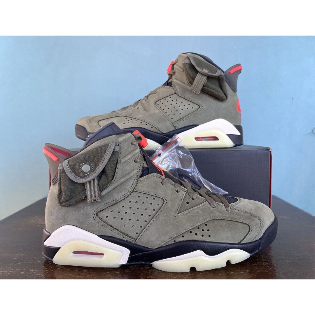 Nike Air Jordan 6 Retro x Travis Scott Olive Green Men's Size 10 CN1084-200