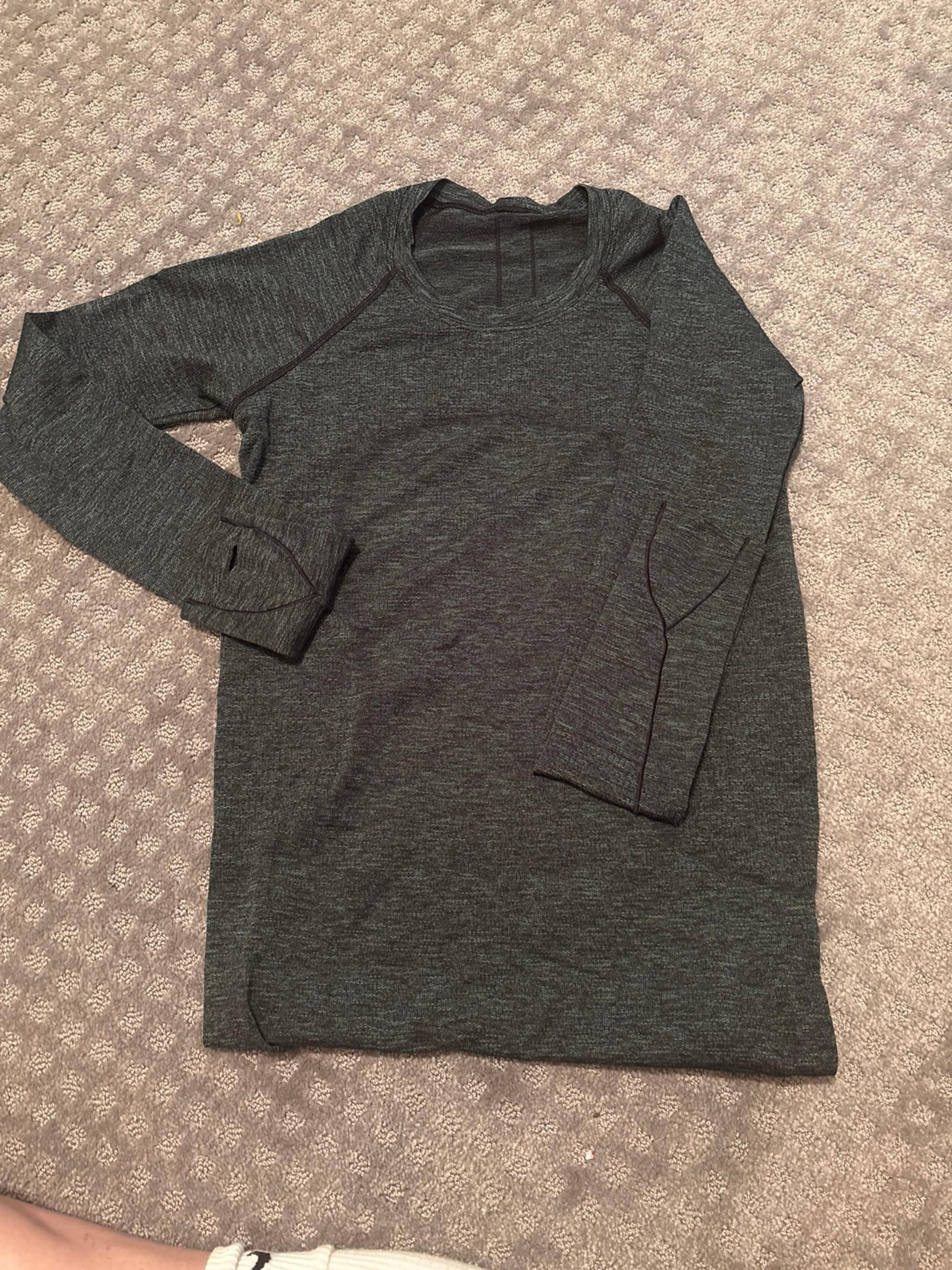 green heathered lululemon swiftly long sleeve