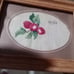 Vintage cross stitch cross pattern apple needle point work with old frame