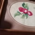 Vintage cross stitch cross pattern apple needle point work with old frame