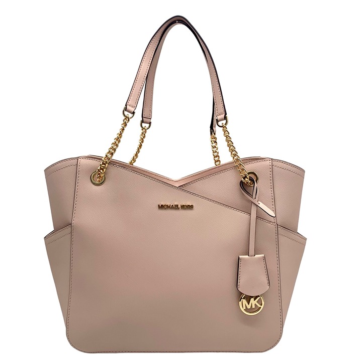 Michael Kors Soft Pink Saffiano Leather Jet Set Large Shoulder Bag