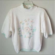 Vintage Cropped Short Sleeve Sweater