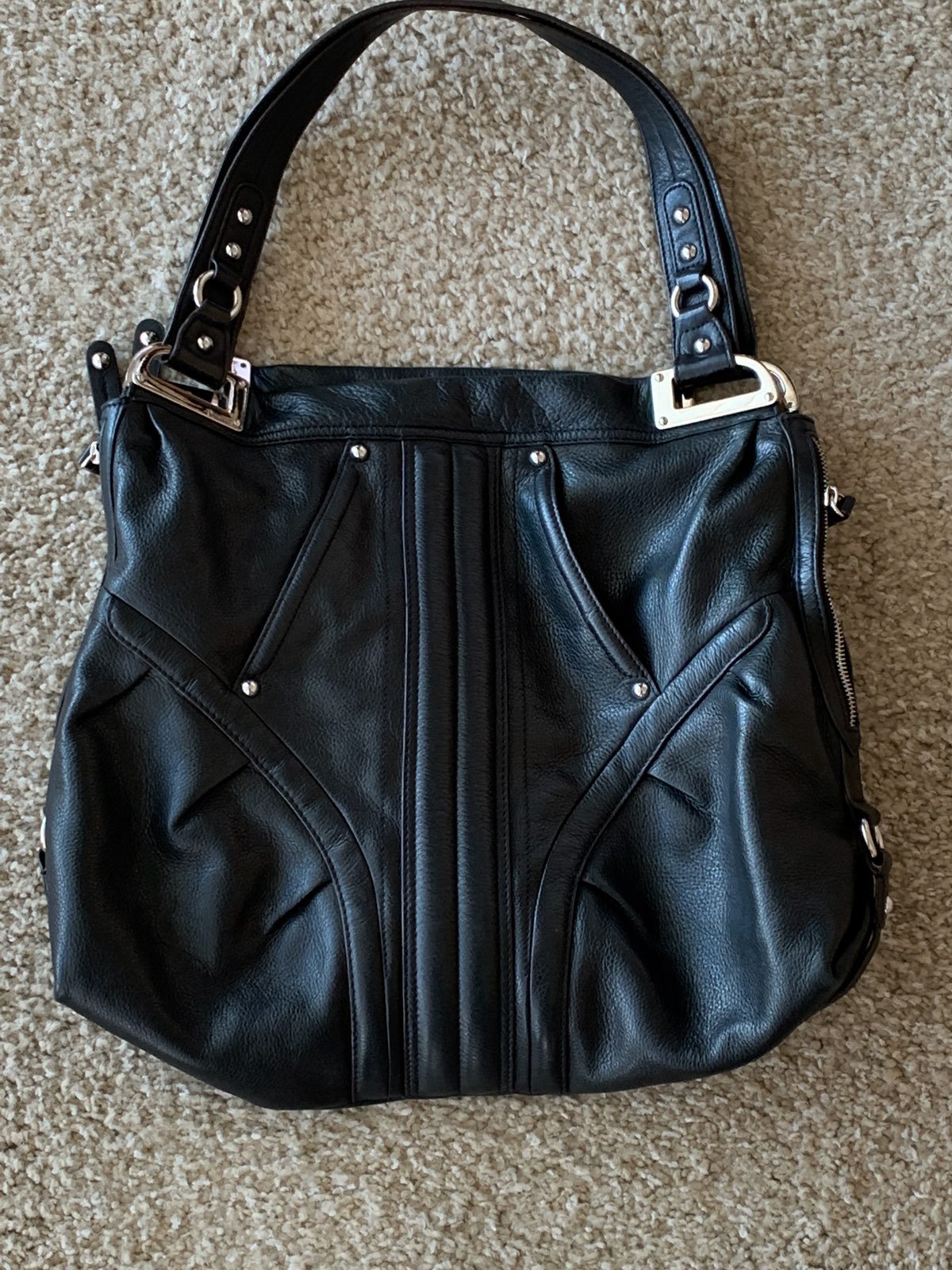 B. MAKOWSKY HANDBAG W/ LEOPARD INTERIOR