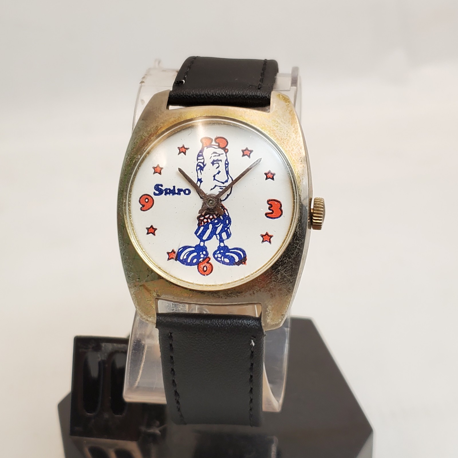 RARE VINTAGE 1970’s SPIRO AGNEW SWISS HANDWIND CHARACTER WATCH FOR PARTS