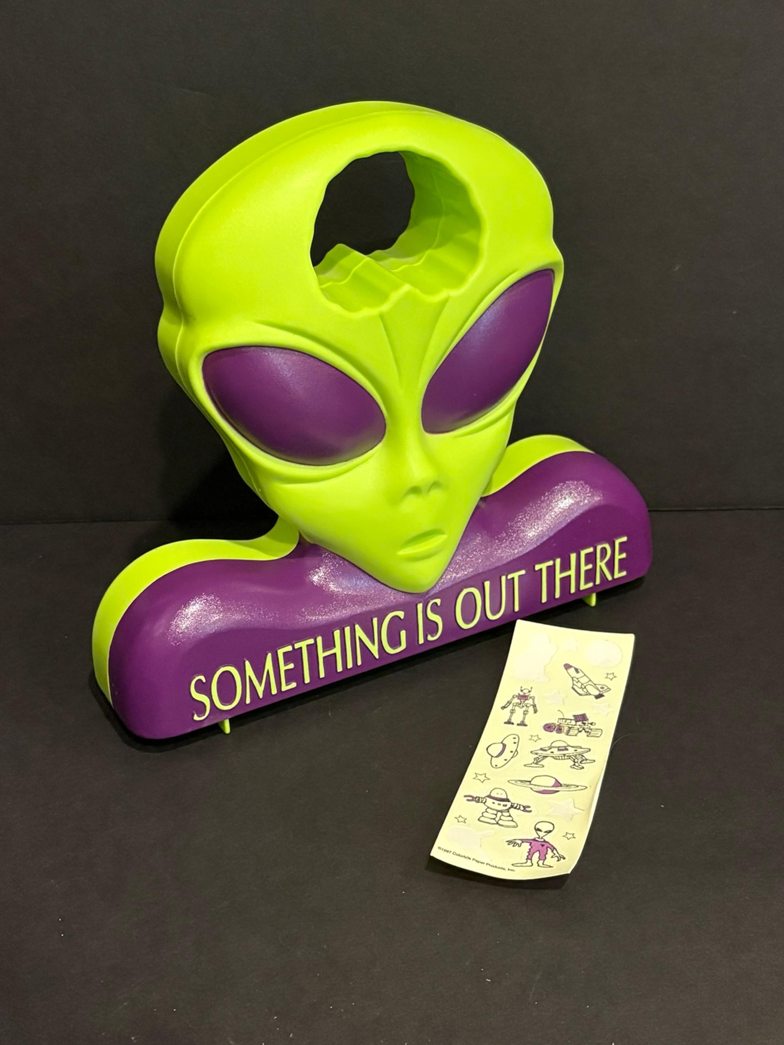 1997 Alien Pencil Case and Stickees by Colorbök, "SOMETHING IS OUT THERE"