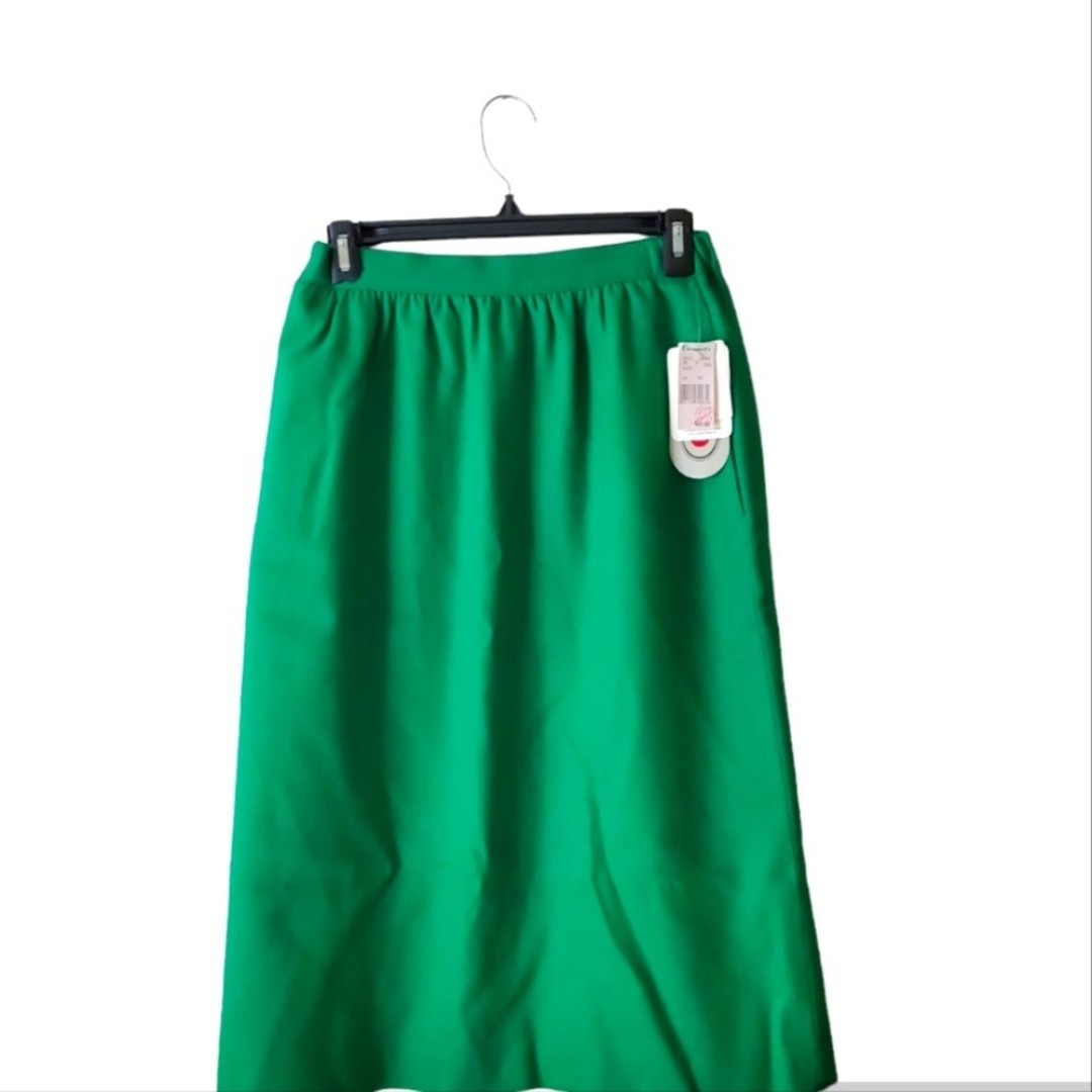 Vintage EMO Pure Wool Deadstock Green Midi Skirt