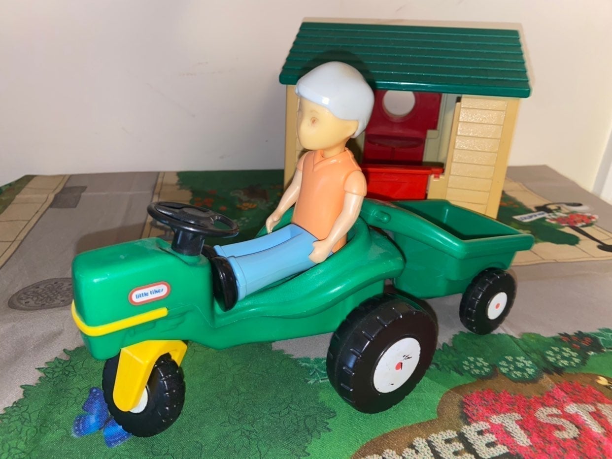 Little Tikes tractor trailer garden cart dollhouse RARE