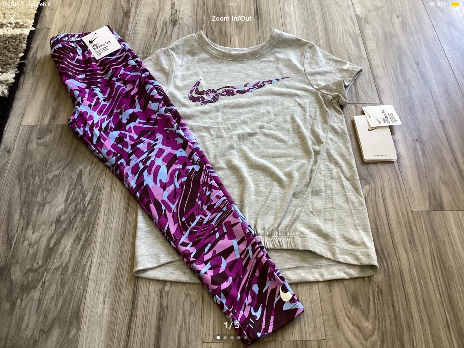 Girls Nike s/s top & leggings set size 6X(NWT) ~PRICE IS FIRM, NO OFFERS~