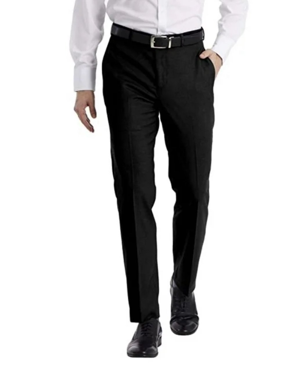 Calvin Klein Size 34W 30L STRAIGHT FIT Black White New Mens Flat Front Pants