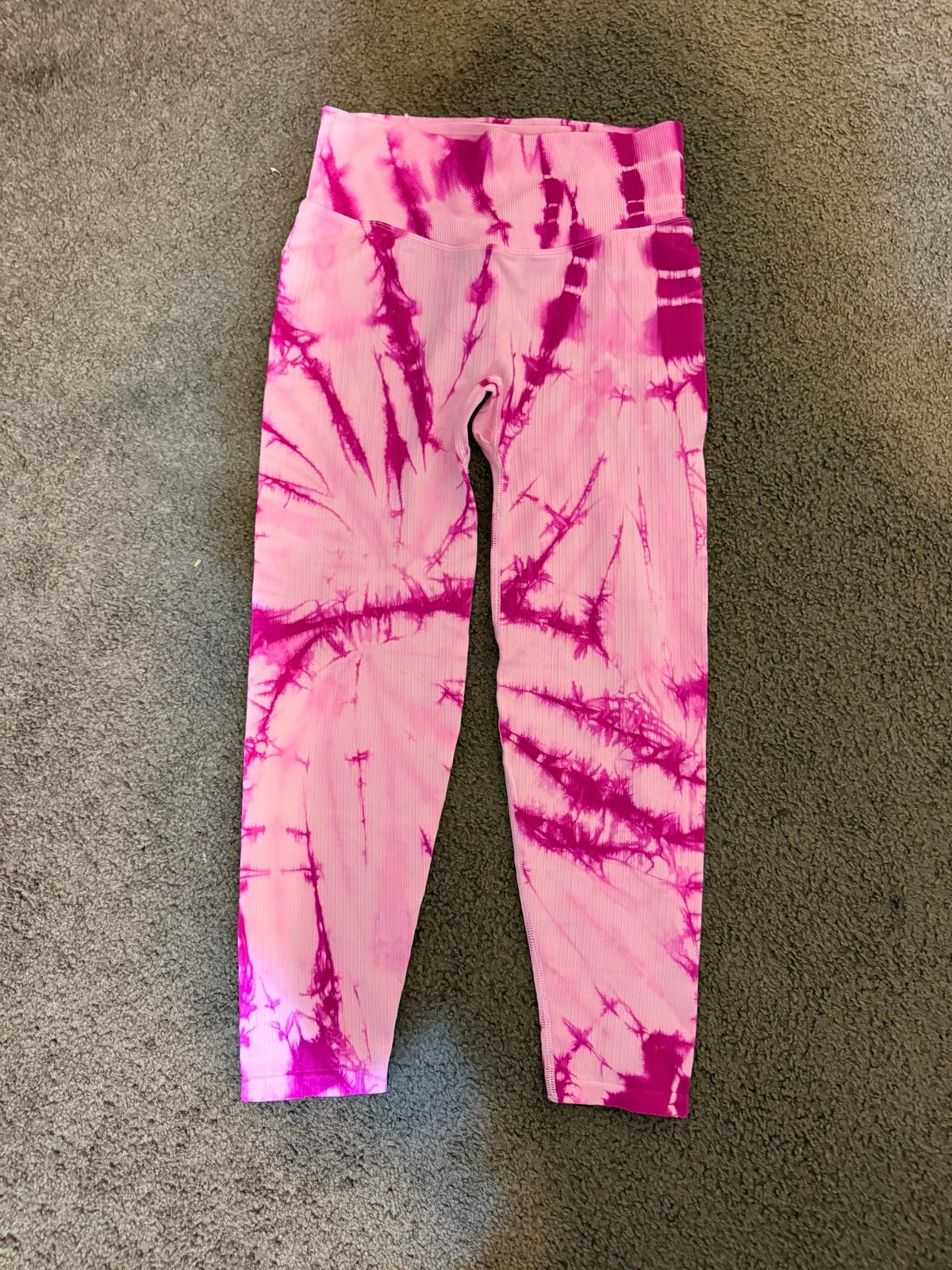 Women’s Medium Pink Tye-Dye Victoria’s Secret PINK Workout Tights Leggings