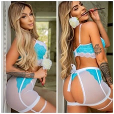 Little piece of heaven w/fetish skirt lingerie set - imported from brazil