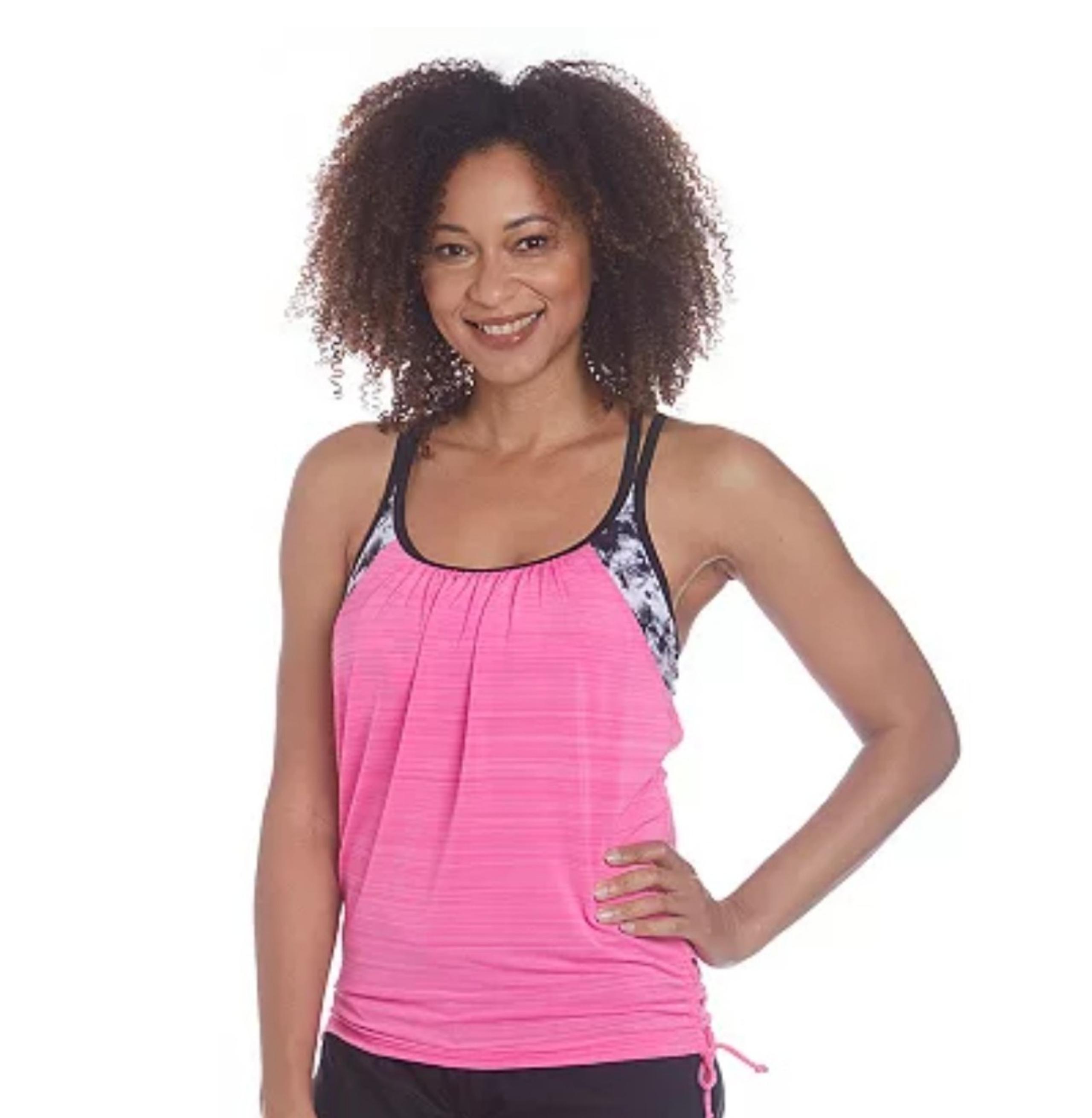 ZeroXposur UPF 30 Ruched 2 in 1 Tankini Top and Matching Shorts