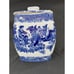VICTORIA WARE IRONSTONE FLOW BLUE AND WHITE COOKIE JAR / BISCUIT JAR 9.5 TALL