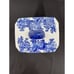 VICTORIA WARE IRONSTONE FLOW BLUE AND WHITE COOKIE JAR / BISCUIT JAR 9.5 TALL