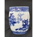 VICTORIA WARE IRONSTONE FLOW BLUE AND WHITE COOKIE JAR / BISCUIT JAR 9.5 TALL