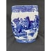 VICTORIA WARE IRONSTONE FLOW BLUE AND WHITE COOKIE JAR / BISCUIT JAR 9.5 TALL