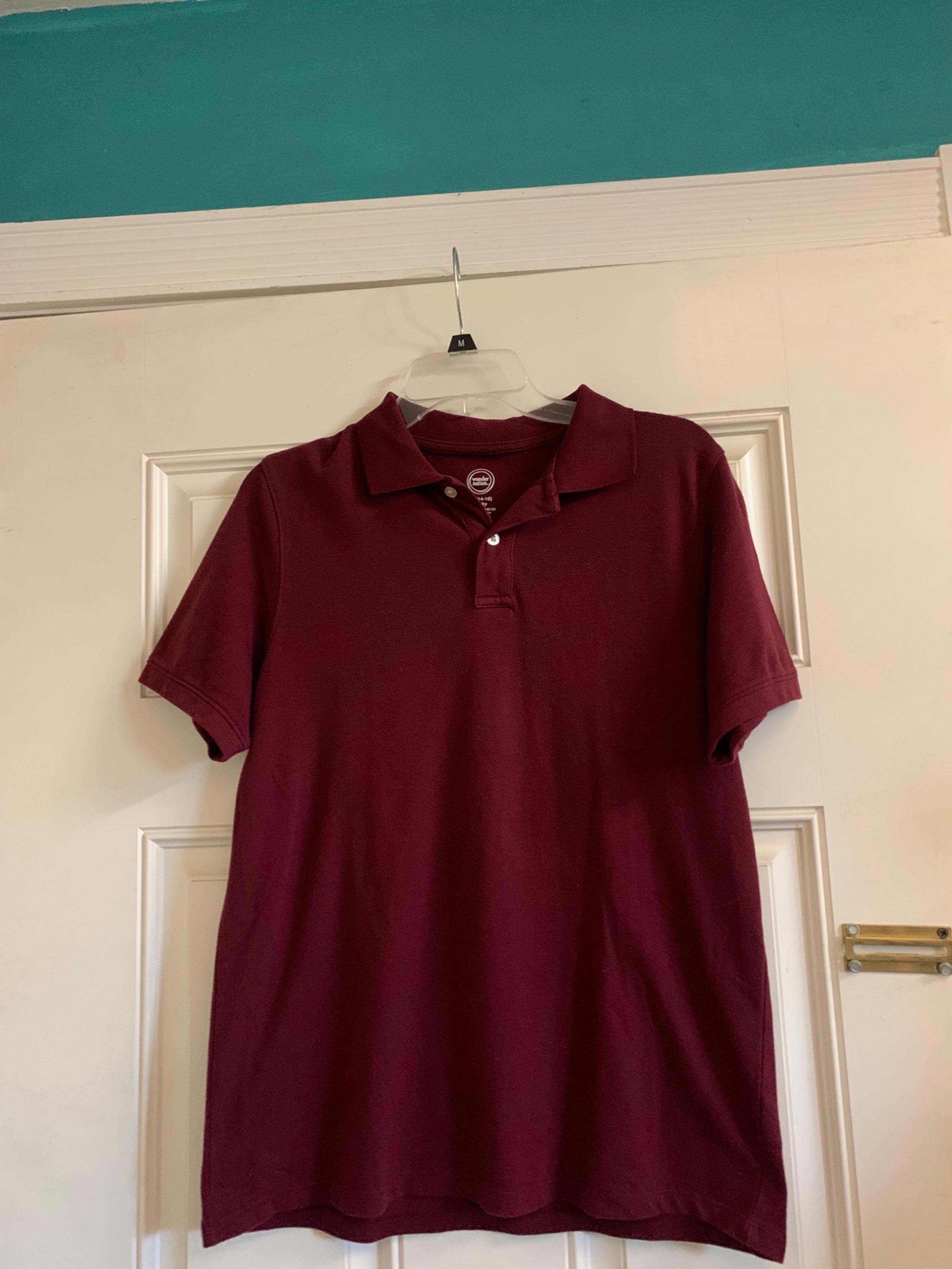 Polo style burgundy shirt size 14-16 lot of 5