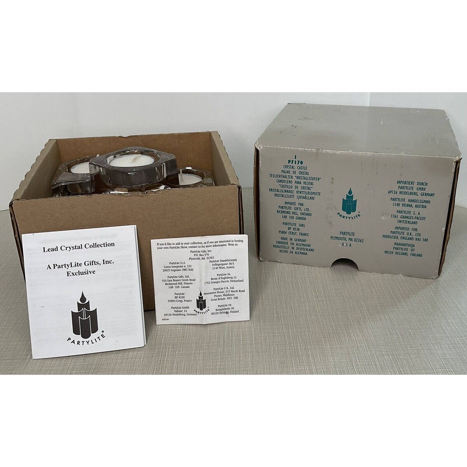 PartyLite Clear Crystal Castle 5 Tier Votive Candle Holder