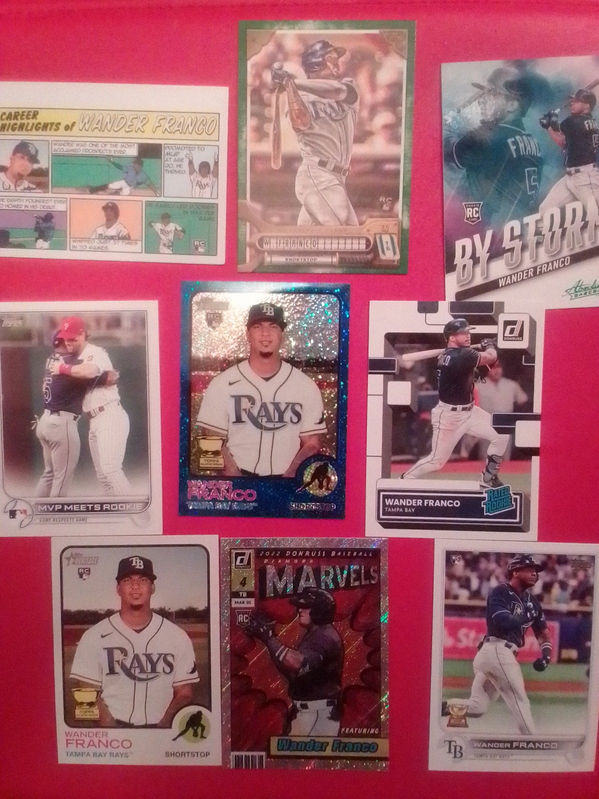 Wonder Franco sparkling blue heritage card and 8 other rc cards