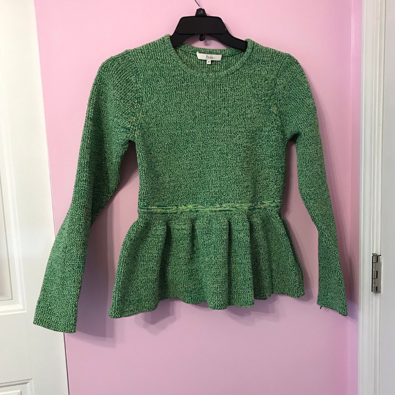 Tibi Tech Tweedy Sculpted Peplum Sweater size Medium