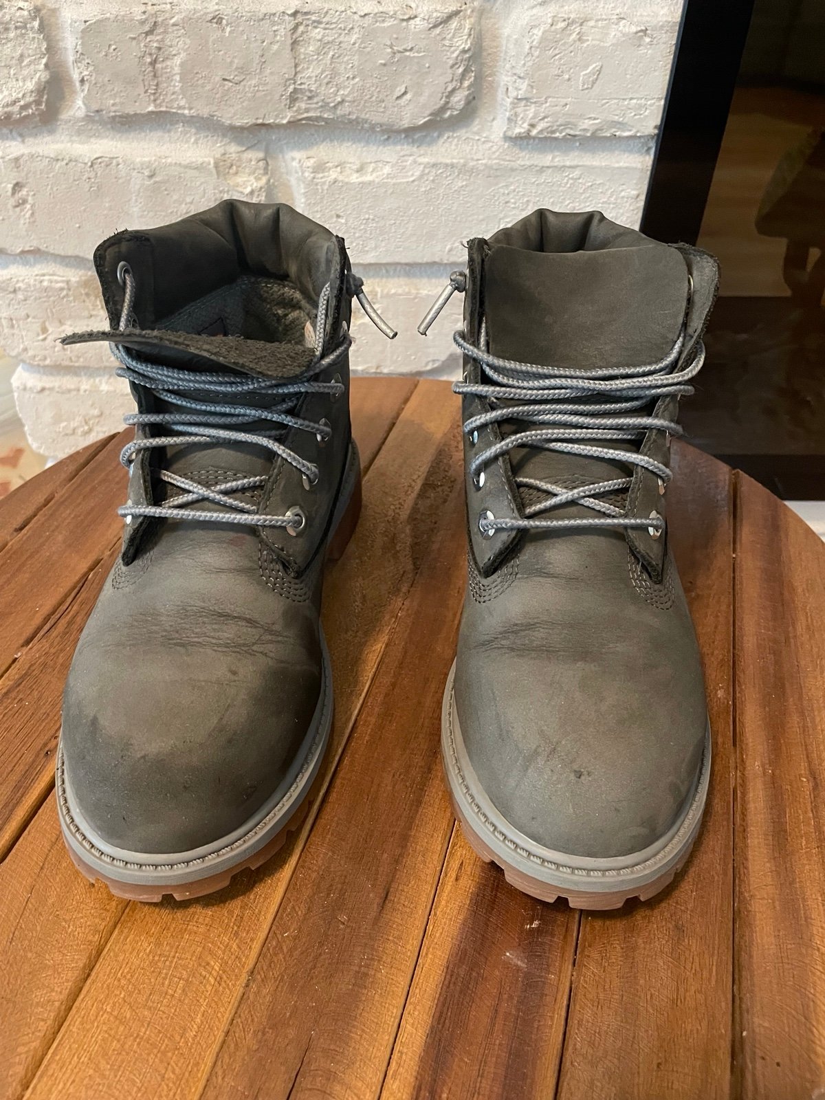 Gray Timberland Boots