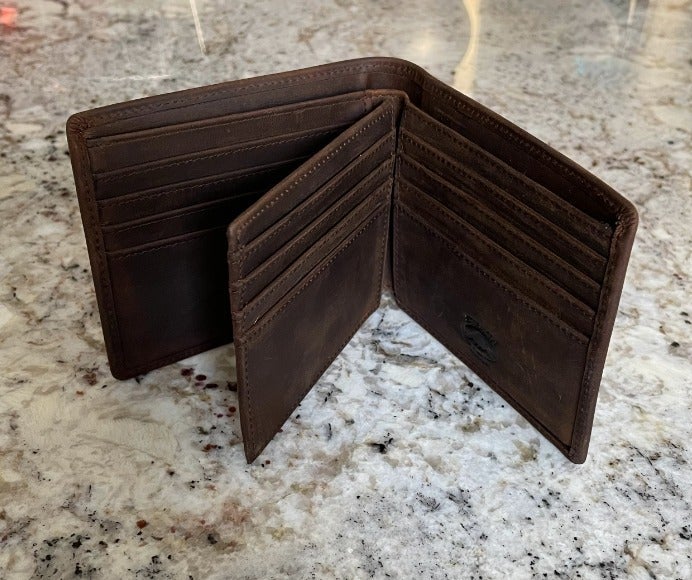 Leather Bifold Wallet for Men With ID Window and RFID Blocking