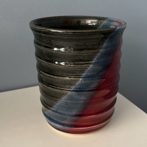 Gauley River Pottery utensil holder Planter decoration Handmade Art