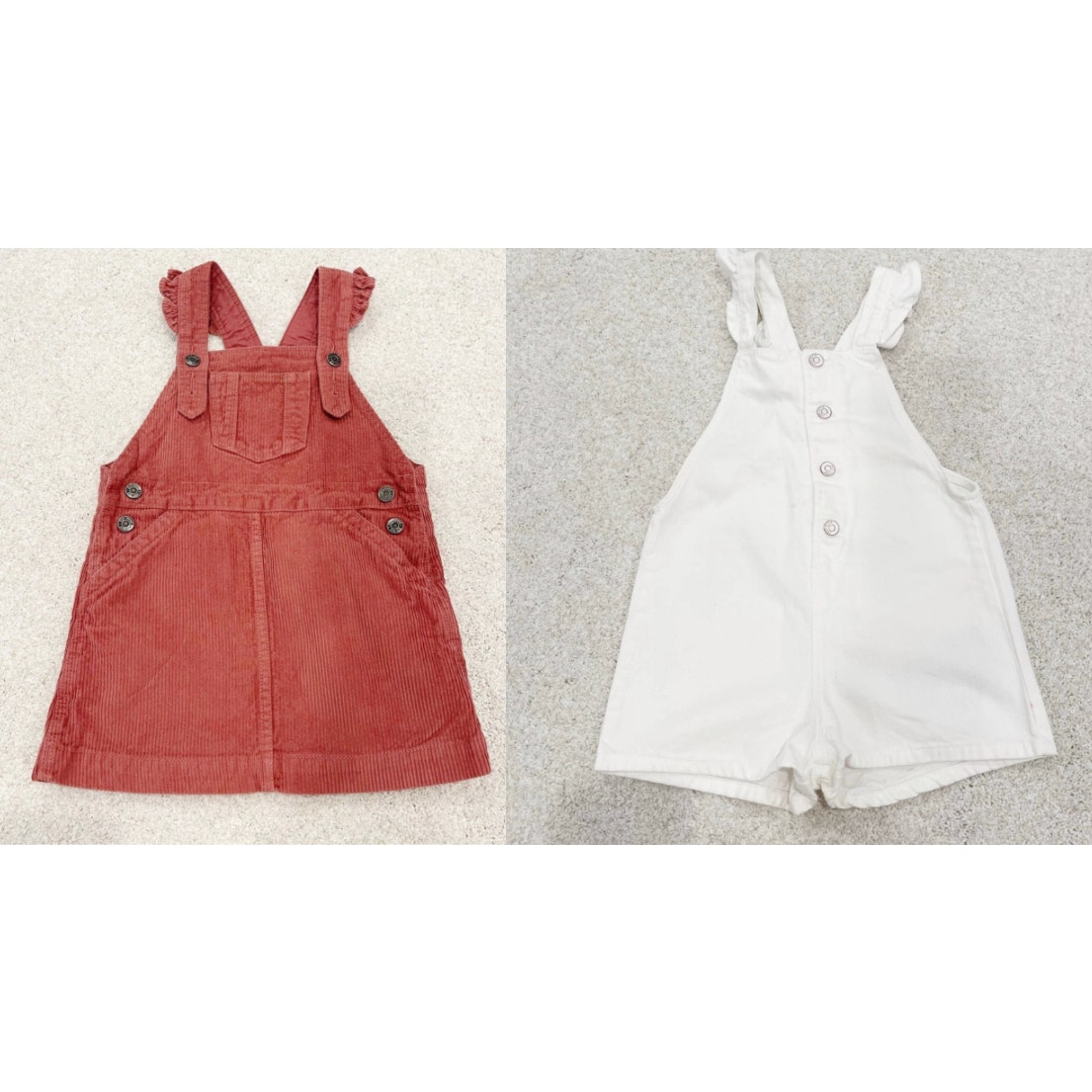 Girls 3-4T Bundle of White Zara Denim Romper & Gap Pink Corduroy Skirtail Dress