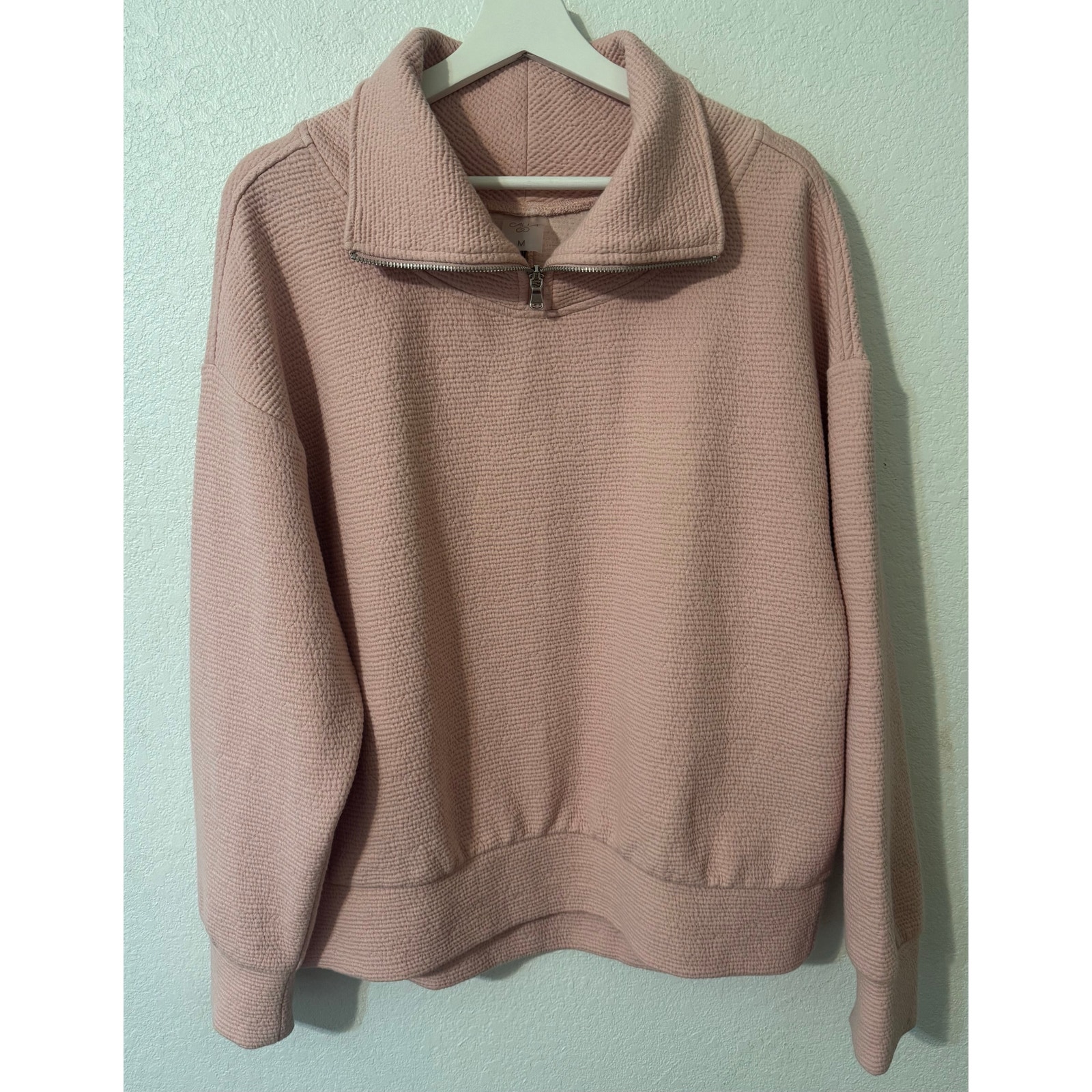 Calia Women's Elevate Zip Pullover Sweatshirt Pink Puddy Size Medium 80