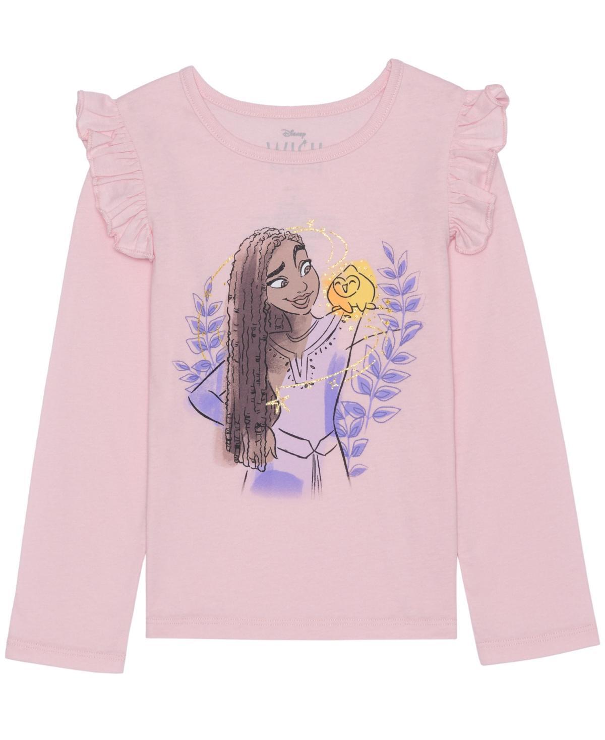 Disney Little Girls Wish You and I Star Long Sleeve Top - Pink 5