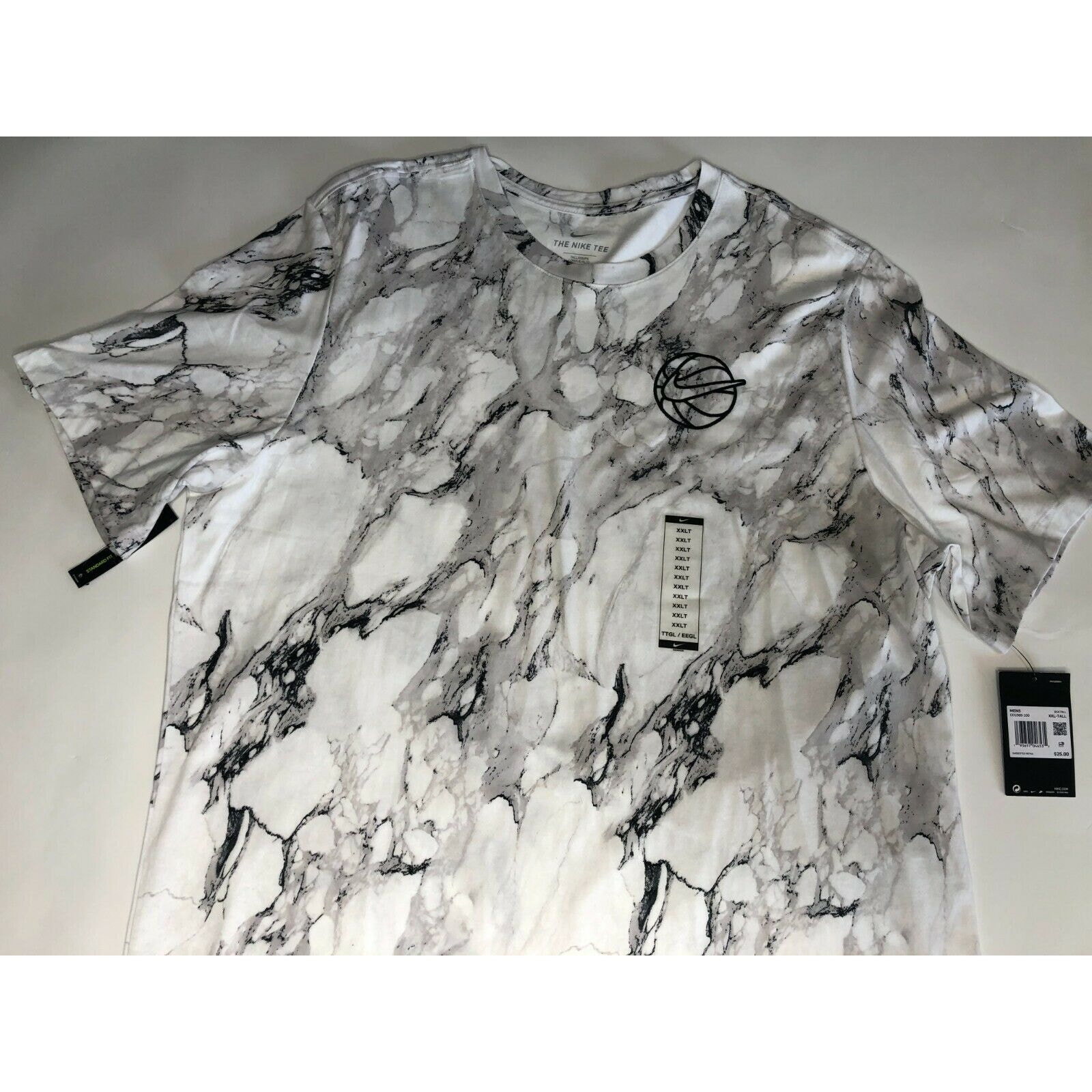 Nike Men's Dri-FIT Basketball Tee “Marble” CD1089-100 Size XL NWT