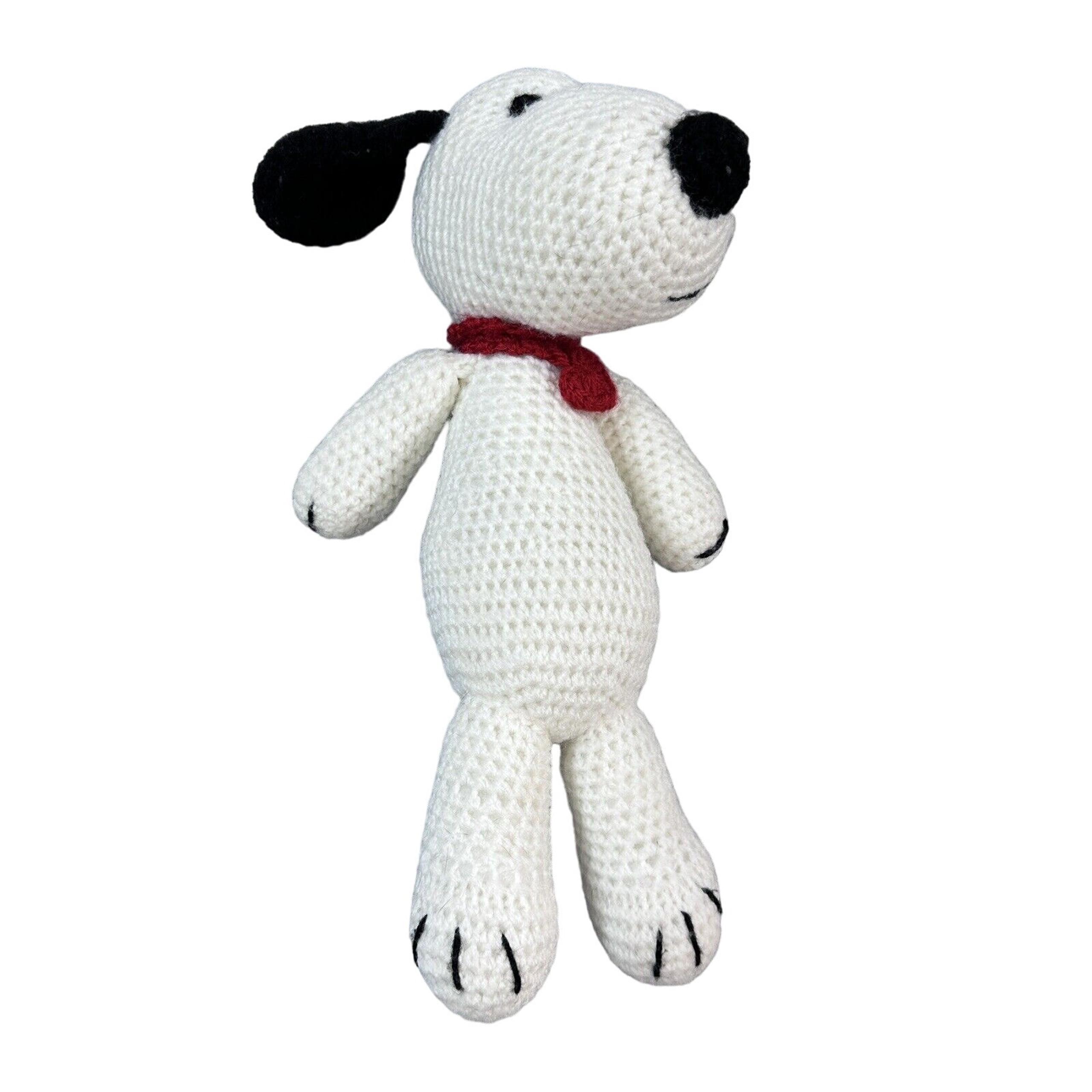 Crochet Snoopy Stuffed Animal 12” Made In Ireland Peanuts Handmade - Read Descpt
