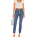 GRLFRND Karolina Exposed Button Fly Cropped Skinny Jeans in Norma Wash 27