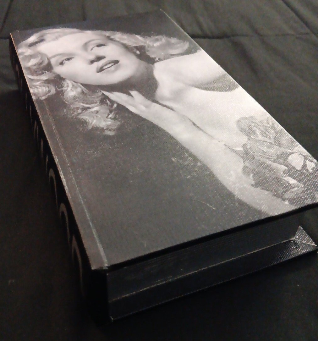 Marilyn Monroe Hollywood book stash box & Chanel scarf - detail