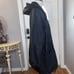 VTG Winlit leather Coat Women Medium Black Hoodie Patched Long Sleeve Full Zip