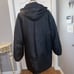VTG Winlit leather Coat Women Medium Black Hoodie Patched Long Sleeve Full Zip
