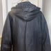 VTG Winlit leather Coat Women Medium Black Hoodie Patched Long Sleeve Full Zip