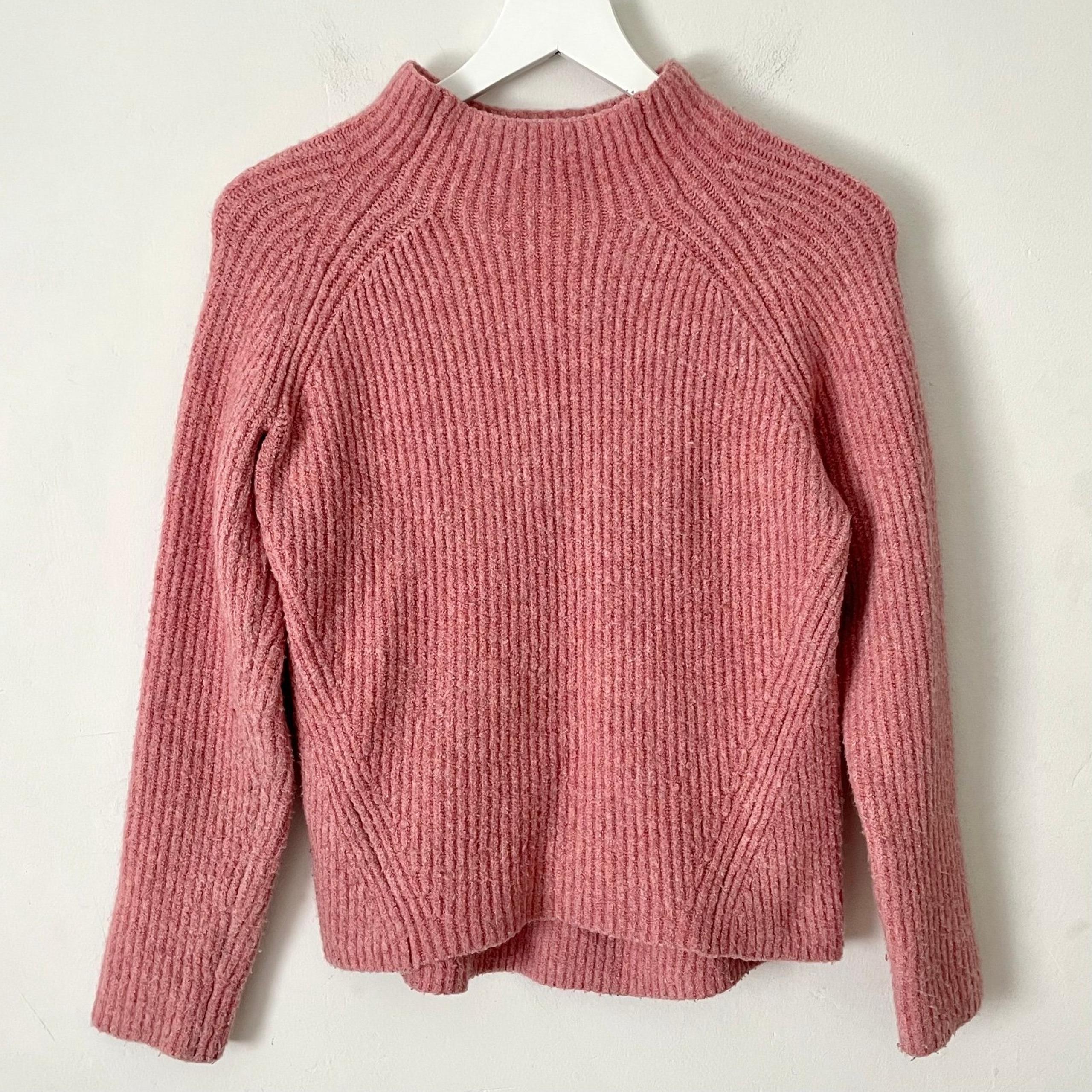 Madewell Northfield Mockneck Sweater Pink Wool Blend Size Small