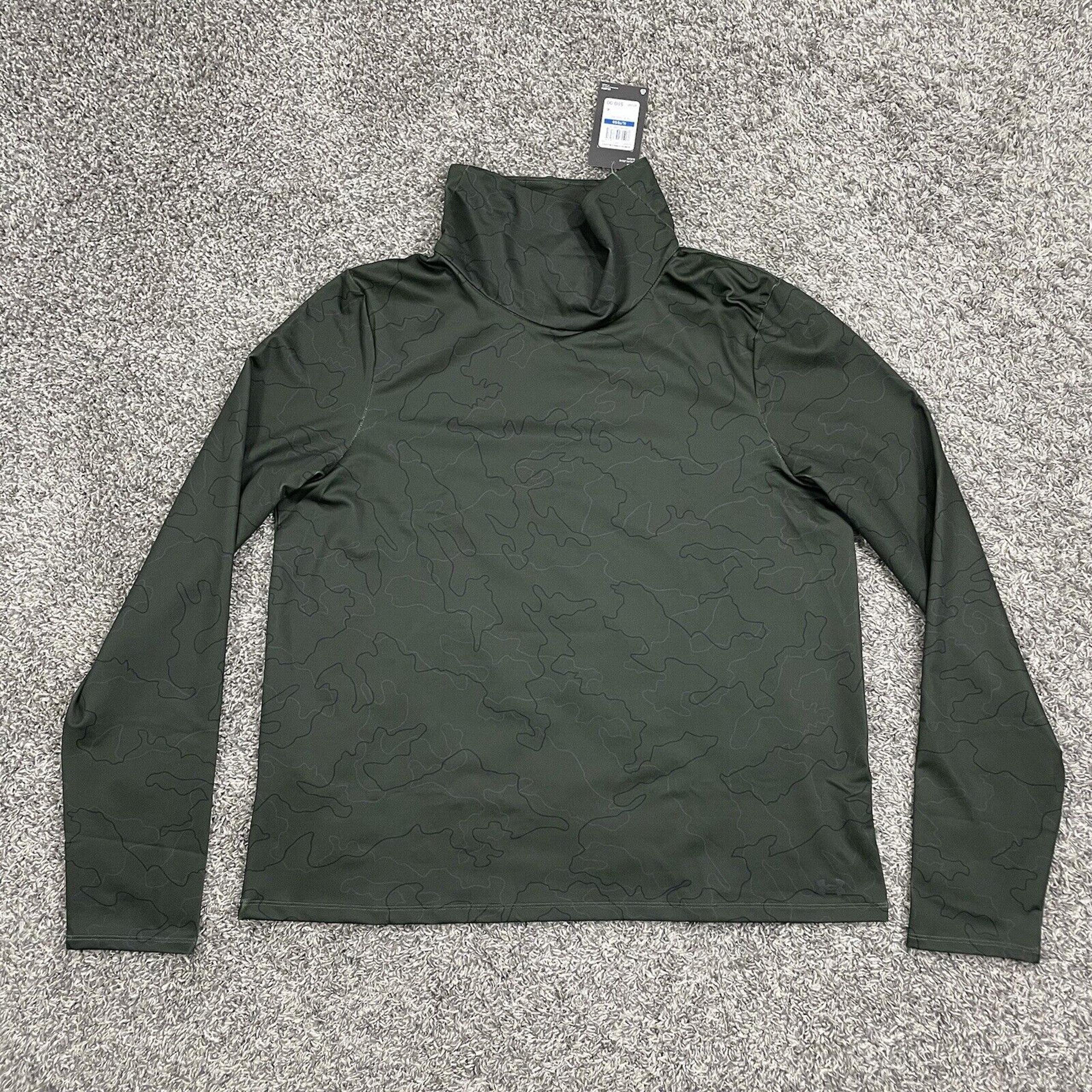 Under armour Women’s Loose Fit CW Funnel Turtle Neck Pullover Green Camo Size XL