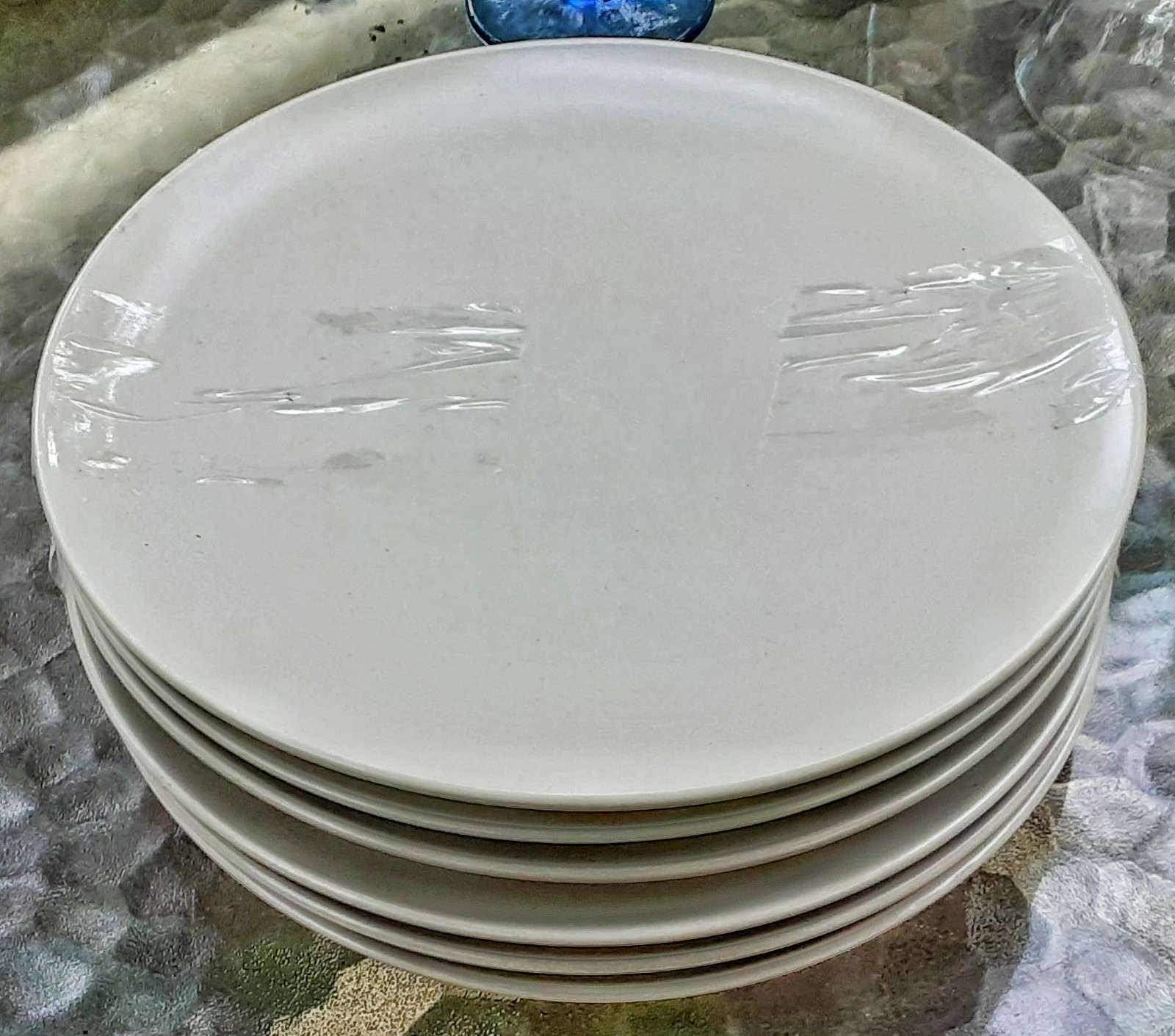 Fargklar IKEA light matte gray grey 8 salad plates x 6 MINT CONDITION