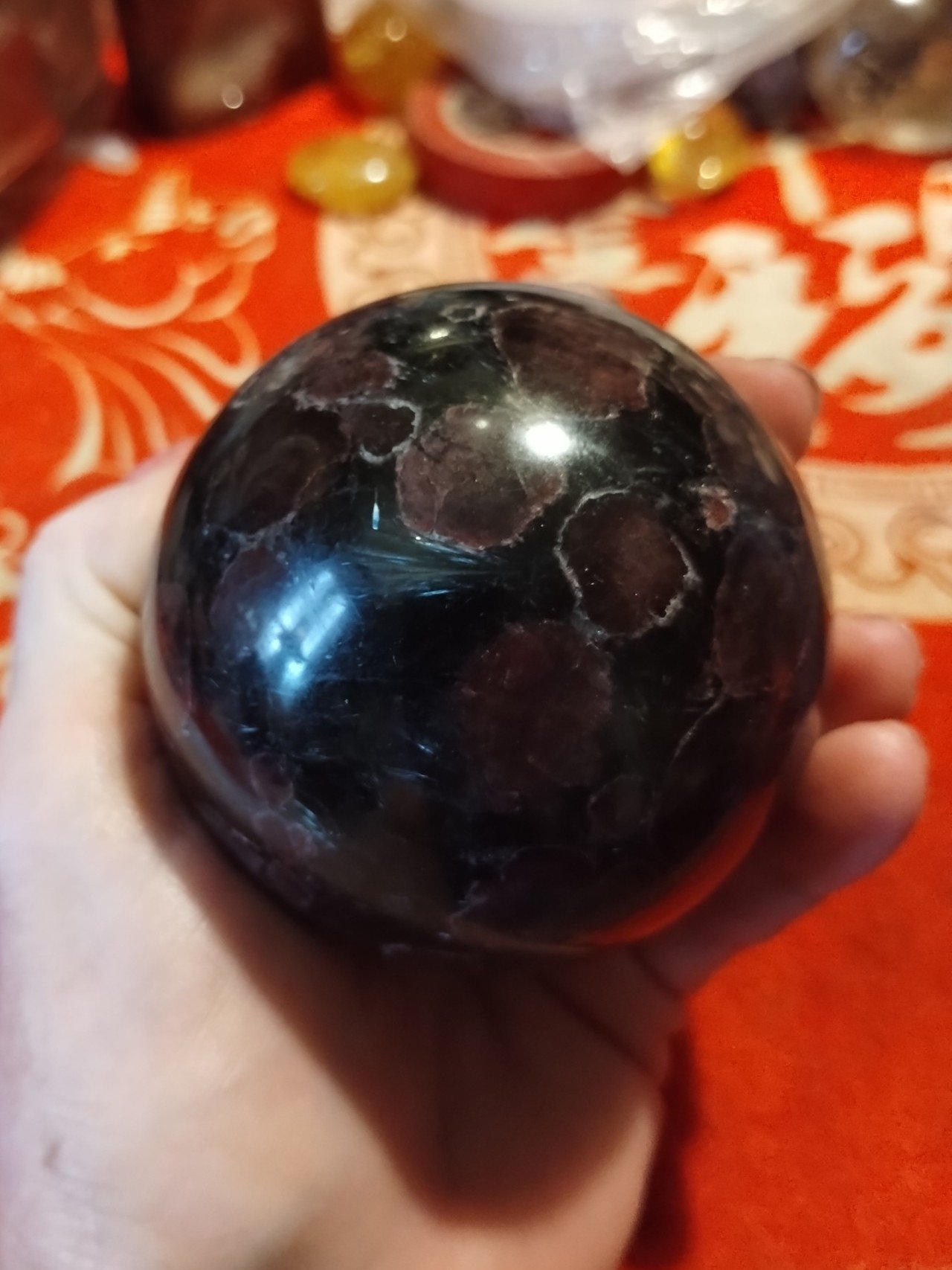 Garnet in Astrophyllite sphere