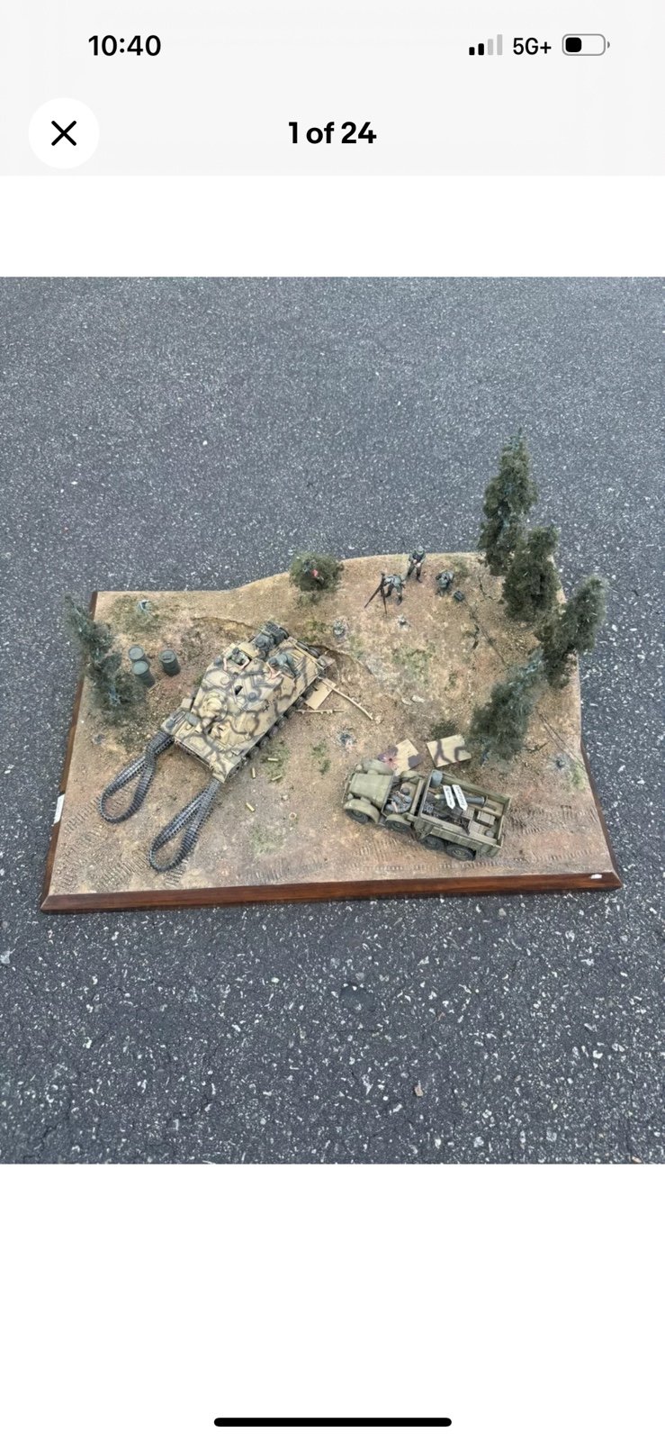 WW2 Diorama German Army Tank command vehicle & soldiers - Built Kit