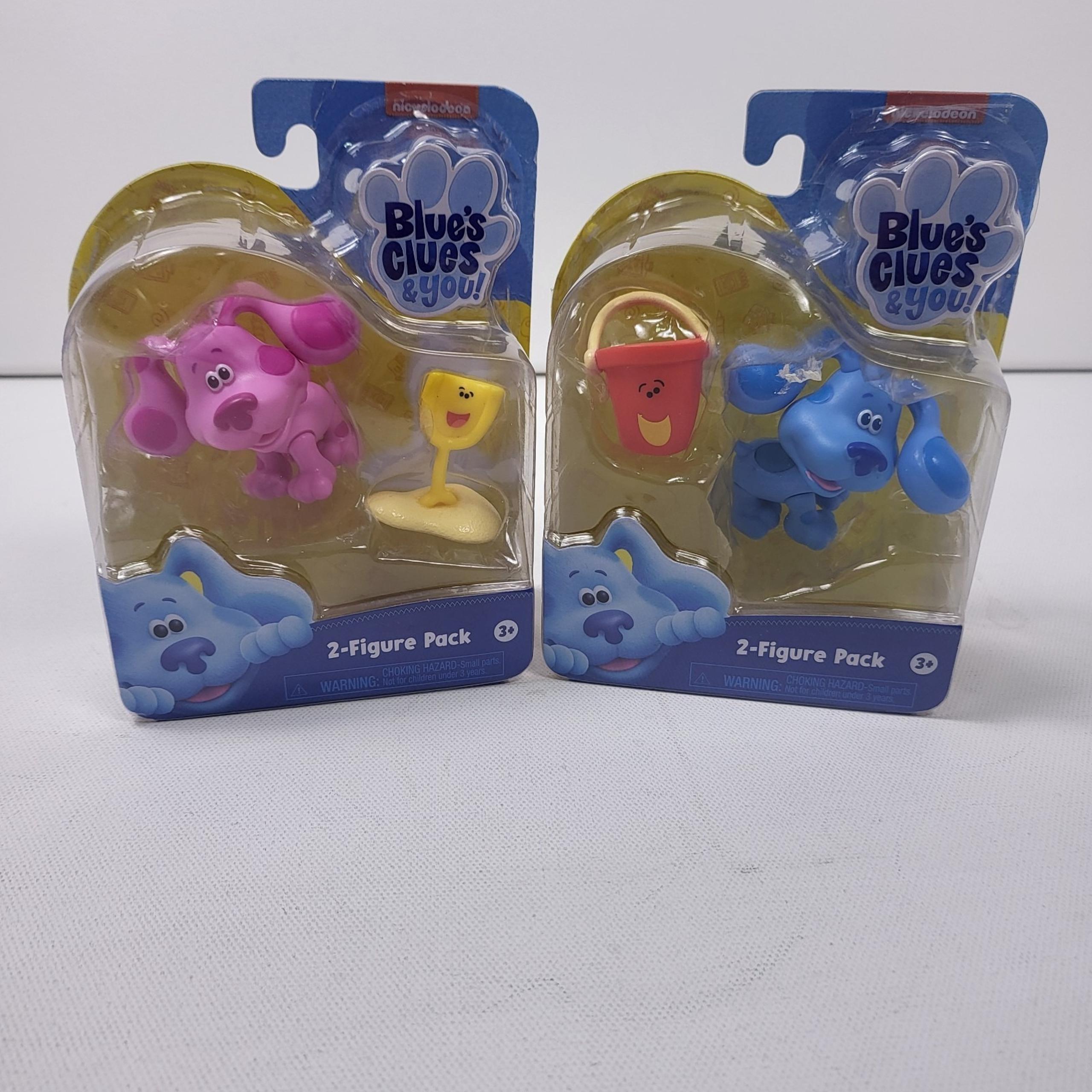 2 Nickelodeon Blue's Clues & You 2 Figure Play Pack Blue Dog Pail Magenta Shovel
