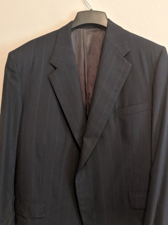 Custom 2 Piece Blue Pinstripe SuitS 46R