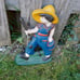 Vtg 14 inch cast iron painted boy doorstop