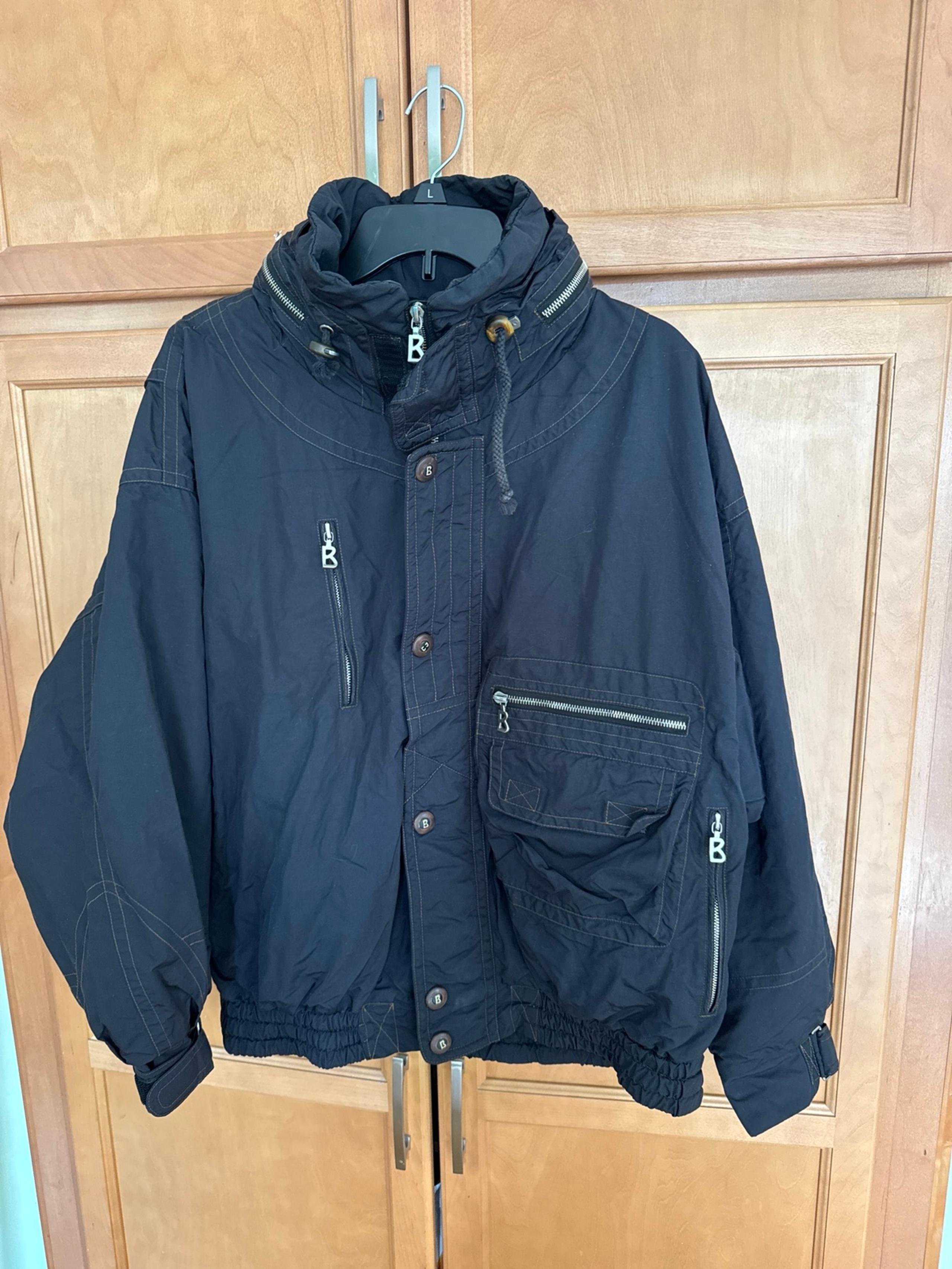 Bogner Mens Ski Jacket Black Size 38 vintage