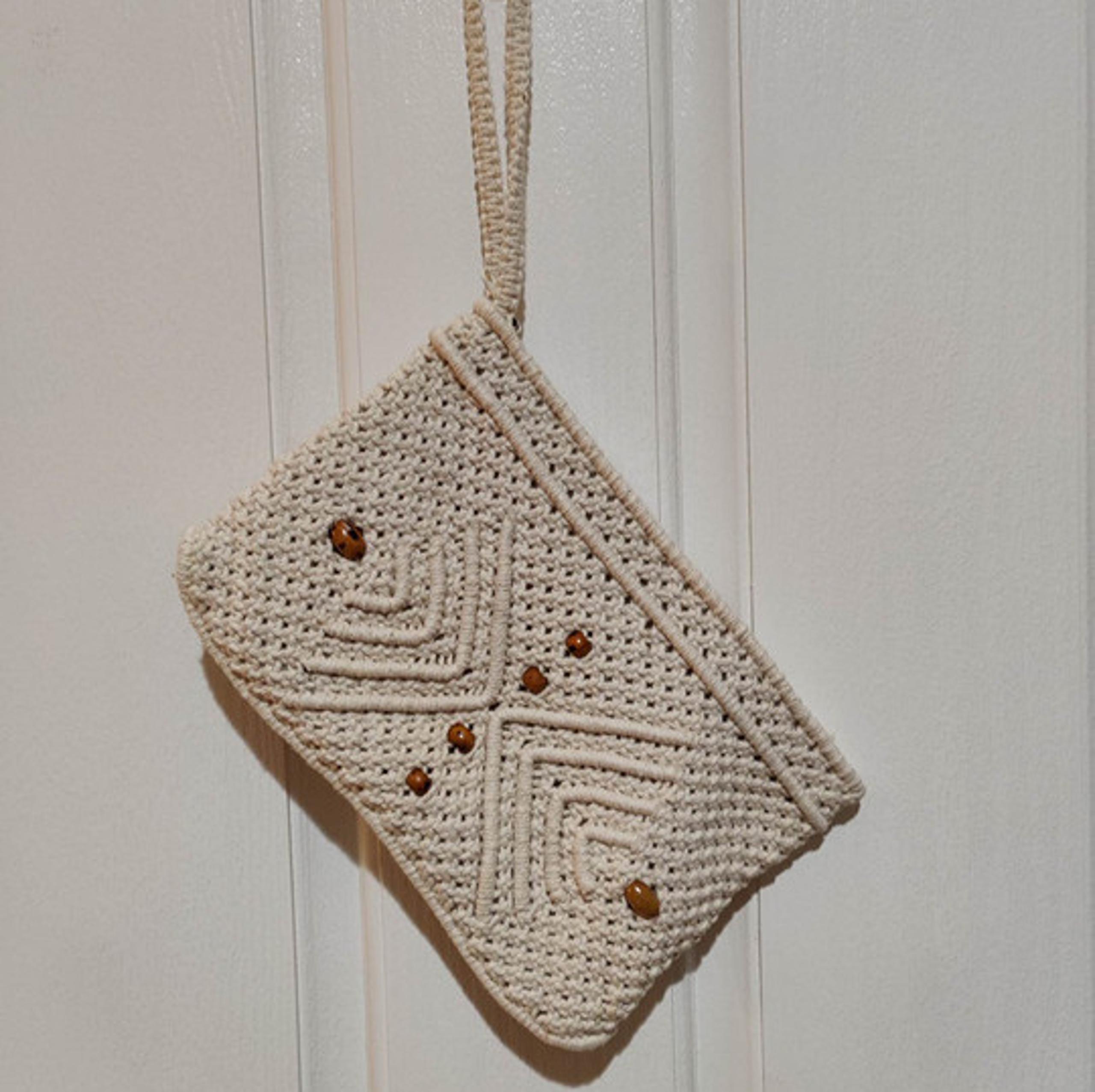 Vintage Braided Macrame Clutch/Wristlet