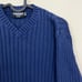 blue ribbed vintage chunky cotton knit sweater